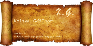 Koltay Gábor névjegykártya